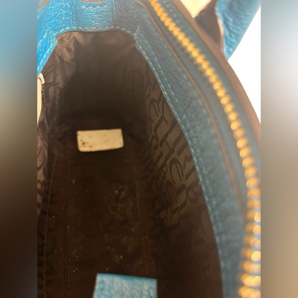 Henri Bendel Carlyle Micro Mini Satchel blue Pebbled Leather Crossbody Bag - Picture 14 of 16